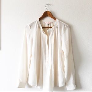NWT Rebecca Taylor Silk Cream Button Up Blouse